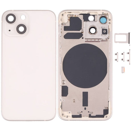 Pièce compatible Châssis Coque arrière iPhone 13 Mini Blanc