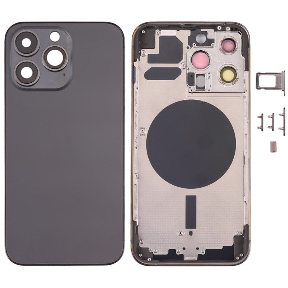 Pièce compatible Châssis Coque arrière iPhone 13 Pro Noir
