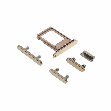 Pièce compatible Composants Pack boutons volume + vibreur + power + Tiroir SIM iPhone 13 Pro Max Gold