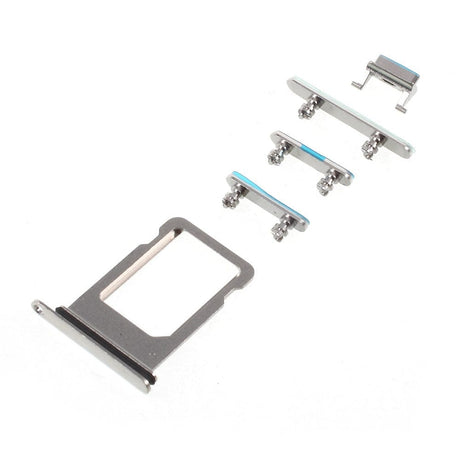 Pièce compatible Composants Pack boutons volume + vibreur + power + tiroir SIM iPhone X Silver