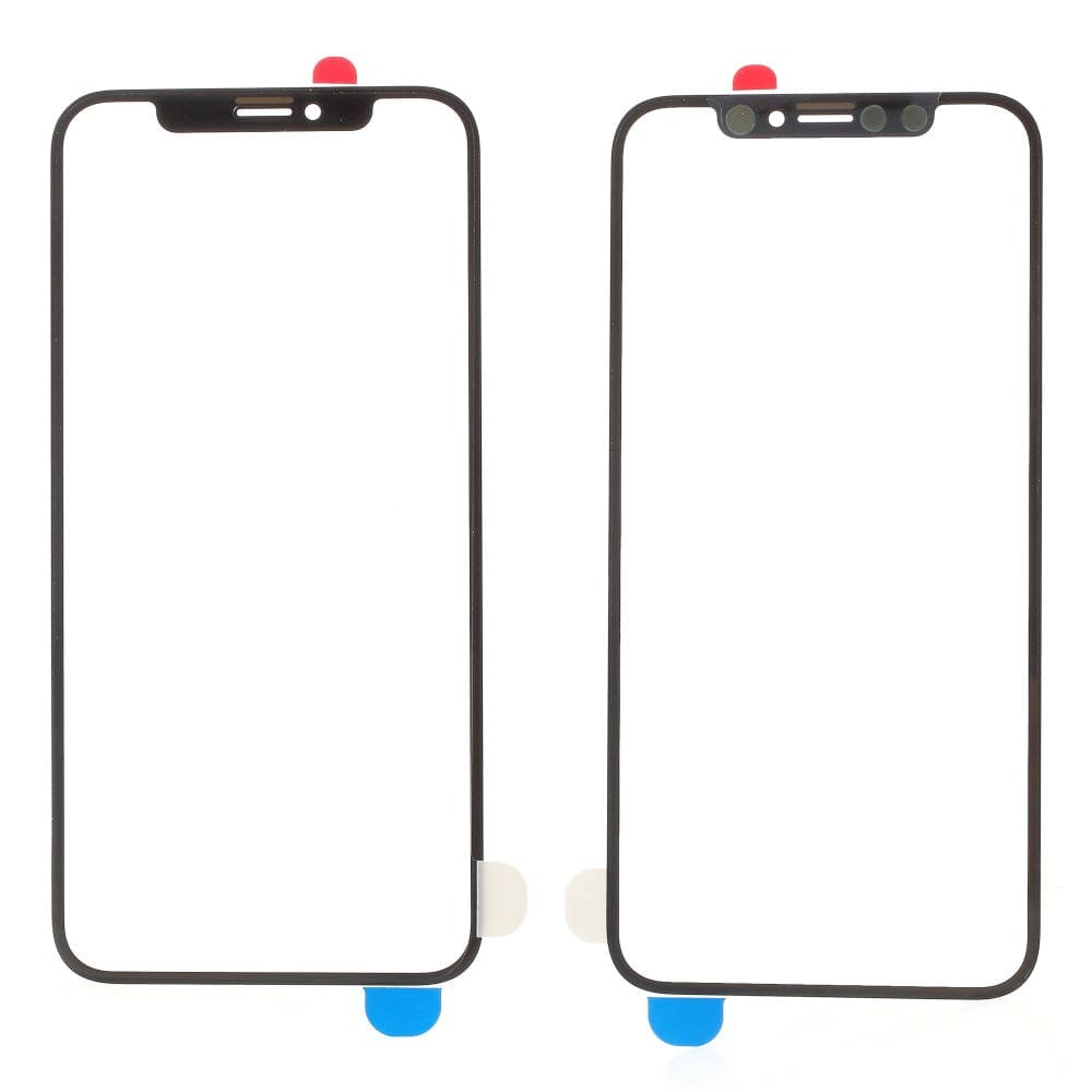 Pièce compatible Écrans Vitre avant seule iPhone X Noir